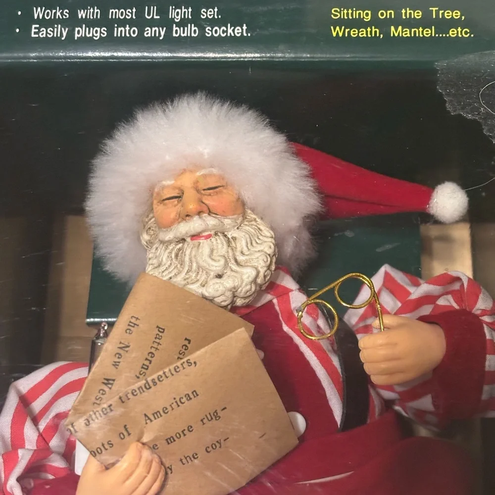 Animated Vintage Santa Claus Figure NIB not tested but in original box